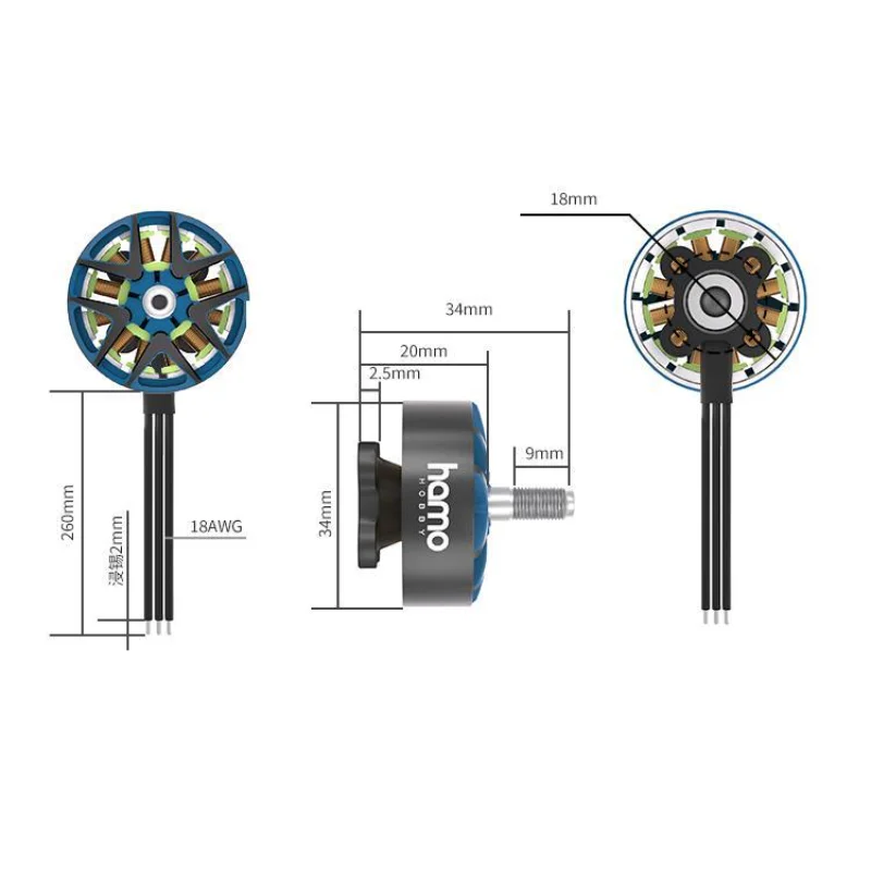 SmartChipHAMO HOBBY 2807 1300KV Brushless Motor For FPV Racing Drone Extreme Aerial Performance Lightweight Durable