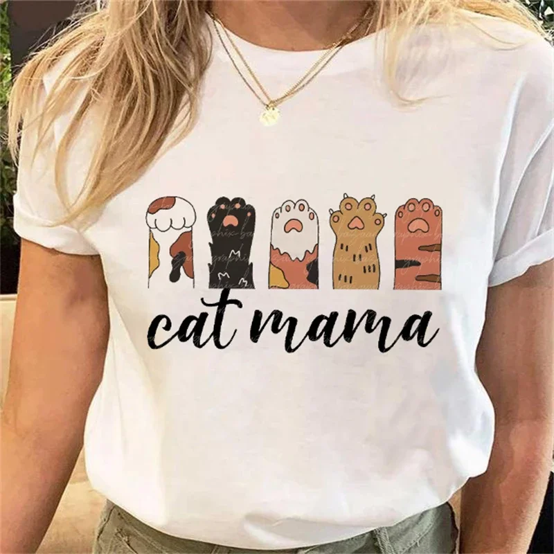 Simple And Funny Women's Plant Flower T-shirt Fashion Cartoon Happy Time Mom Cartoon T-shirt Pattern Top Letter Printed T-shirt.