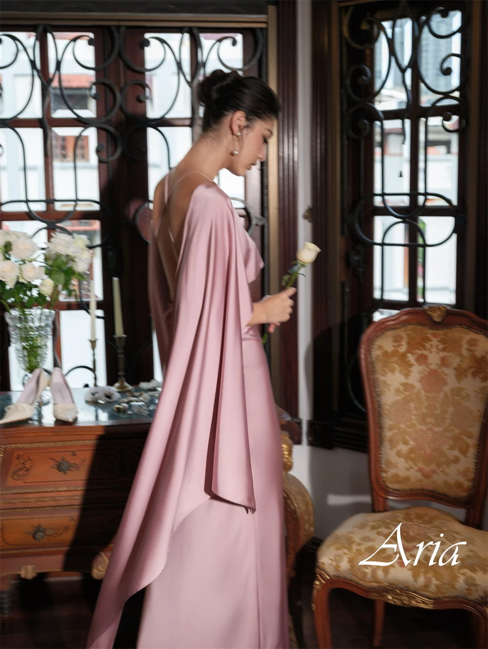 

Customized Halter Sleeveless Evening Dress Mermaid Floor Length Formal Cocktail Dress Satin Lace Up Back Open Back Prom Dress
