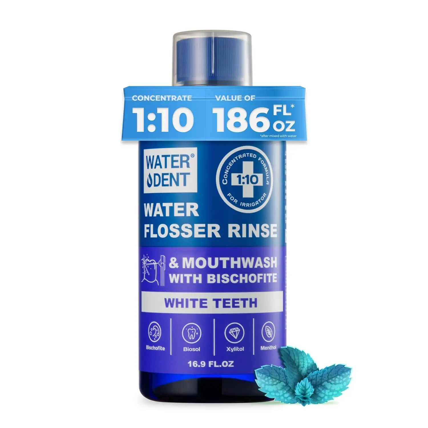 

Whitening Water Flosser Rinse, 16.9 fl oz, Alcohol-Free Mint, Concentrated for Daily Use