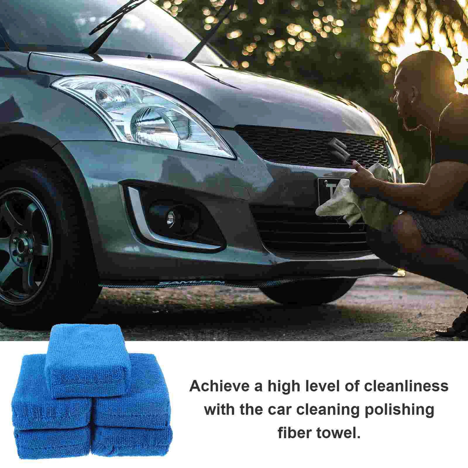 5 Pcs CAR WASH Care Tools Automotive Fiber Applicator Pads for Detailing Polishing