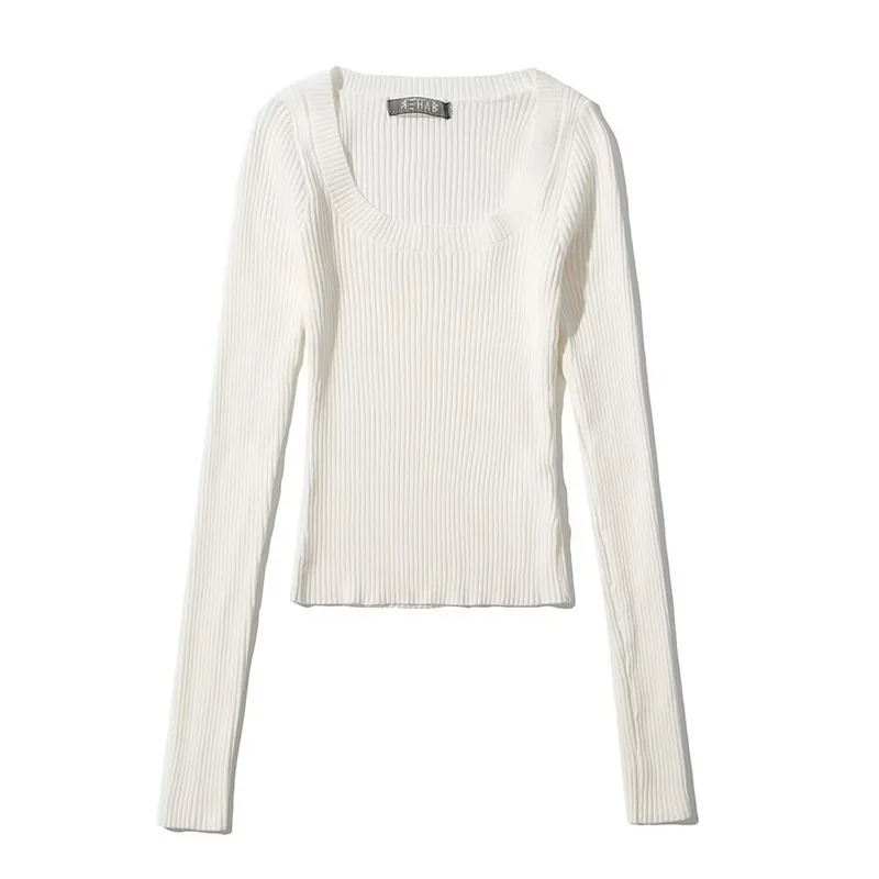 Spring Autumn Knitted Long Sve Women's Sweater Stripe Pattern Large Collar Slim Fit Casual Faion Trendy Sle by Ins