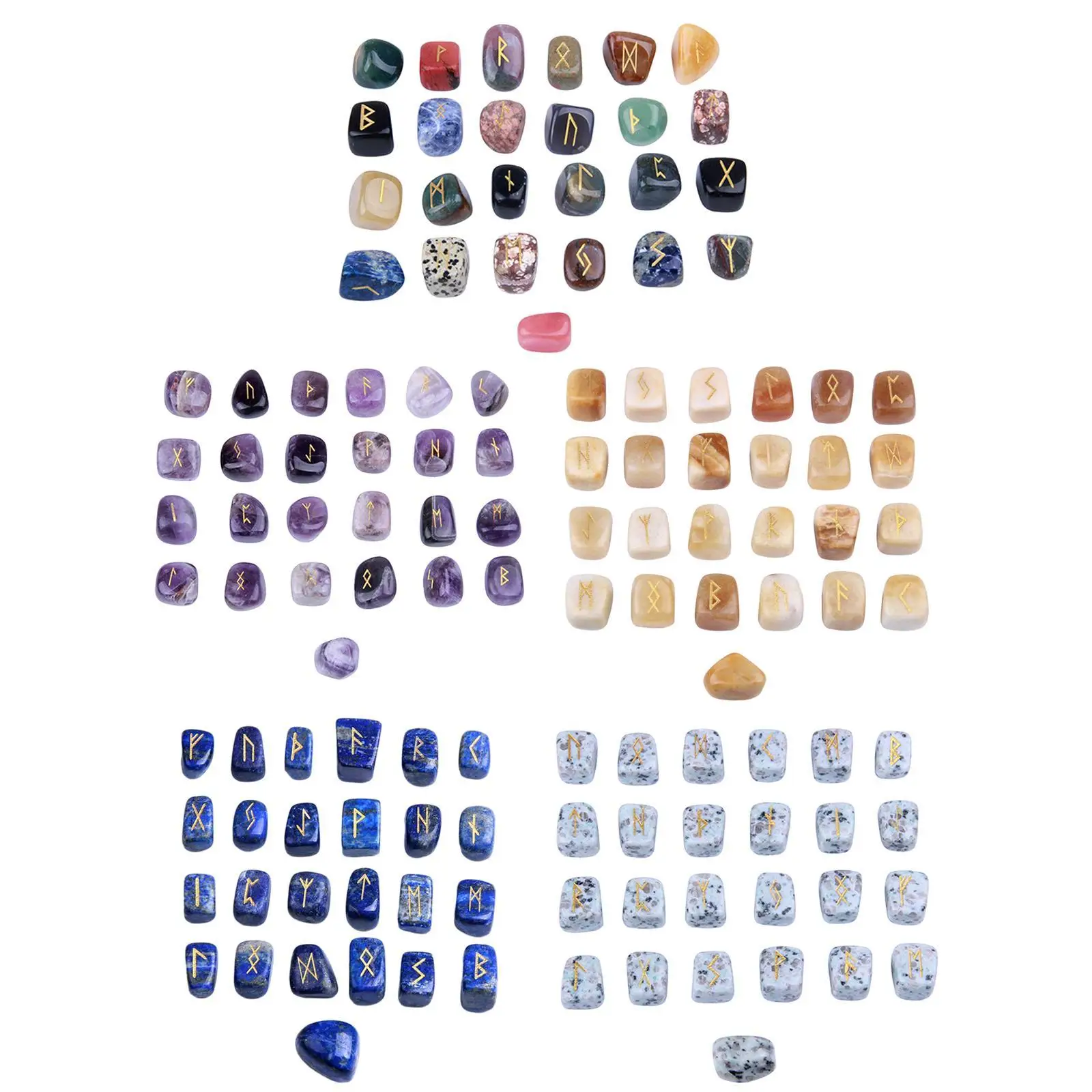 25pcs Polished 20-25mm Natural Runes for Meditation Arts and Crafts