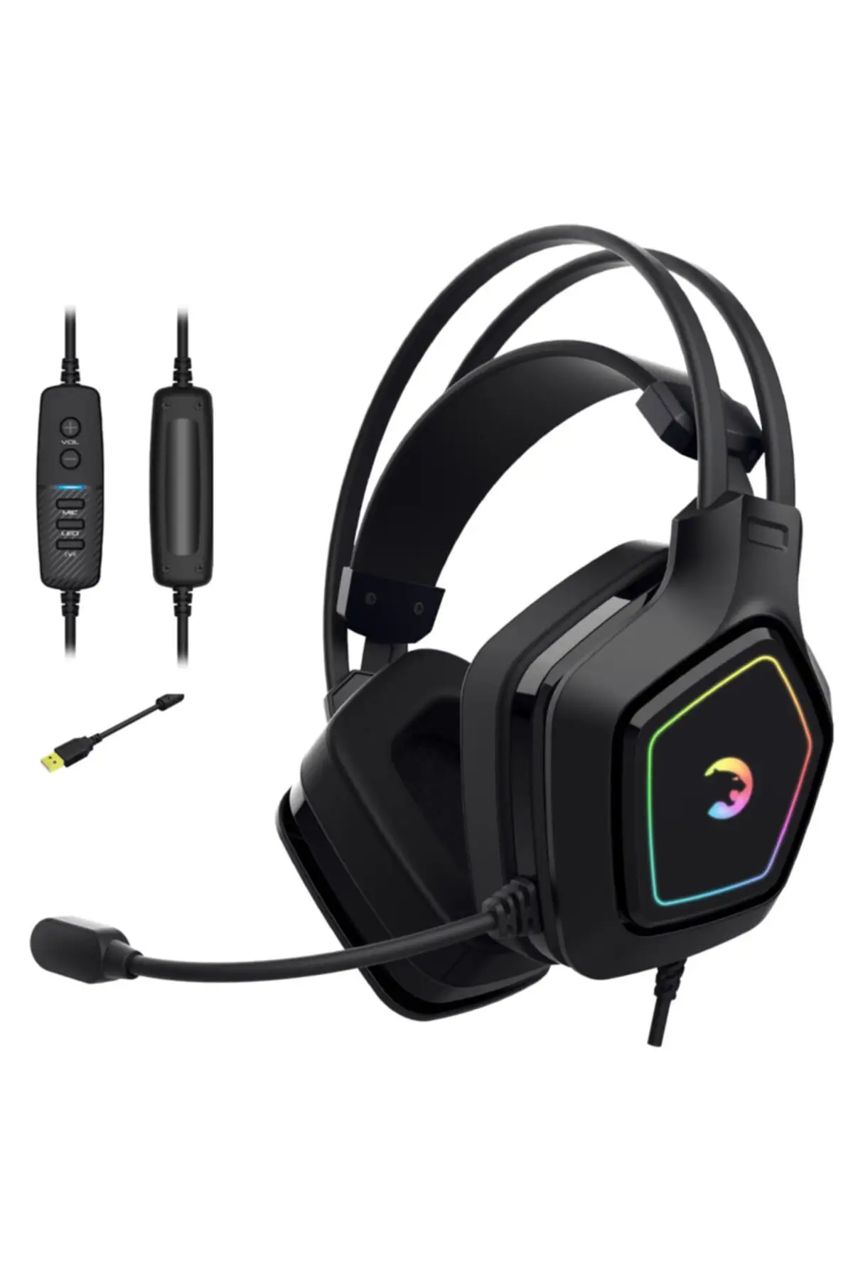 Dracule Mihawk Pro Vibrating RGB 7.1 Usb Gaming Headset with Microphone Gamer Headset