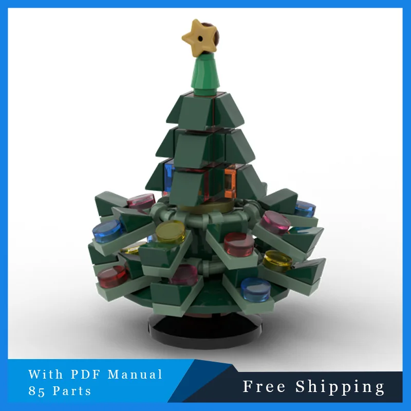 

85 шт. MOC, инновационная милая маленькая лампа, технология рождественской елки, модульная модель кирпича, образовательная сборная игрушка TEM, детский подарок «сделай сам»