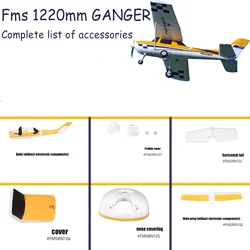 Fms 1220mm GANGER Aircraft Set completo di accessori speciali Ali principali, coperture per pale, alberi motore, carrello di atterraggio, ecc.