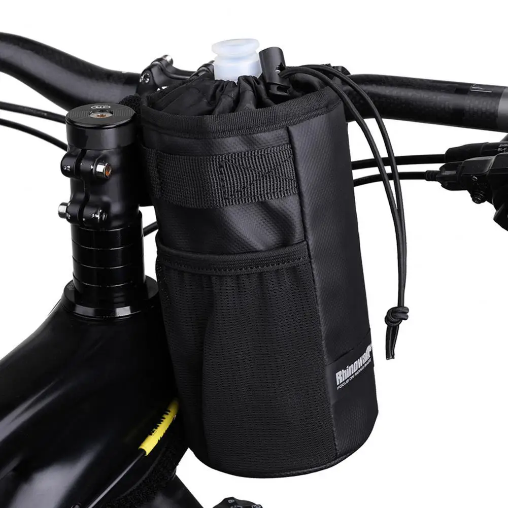

1.2L Bicycle Bottle Bag Waterproof Handlebar Cup Holder Large Capacity Drawstring Elastic Side Pocket Cycling Bottle Bag