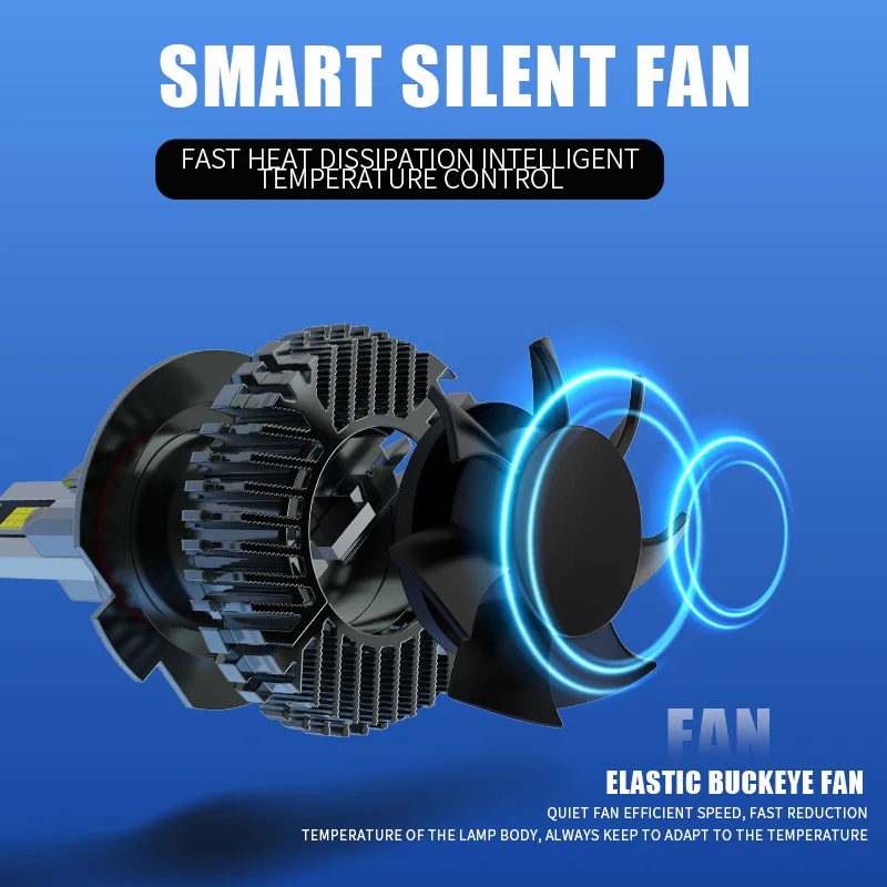 

2pcs LED 9005 H1 H3 High Power 200W H4 H7 H11 Combines A Powerful Cooling High-Performance Chipset With An Effective Heatsink