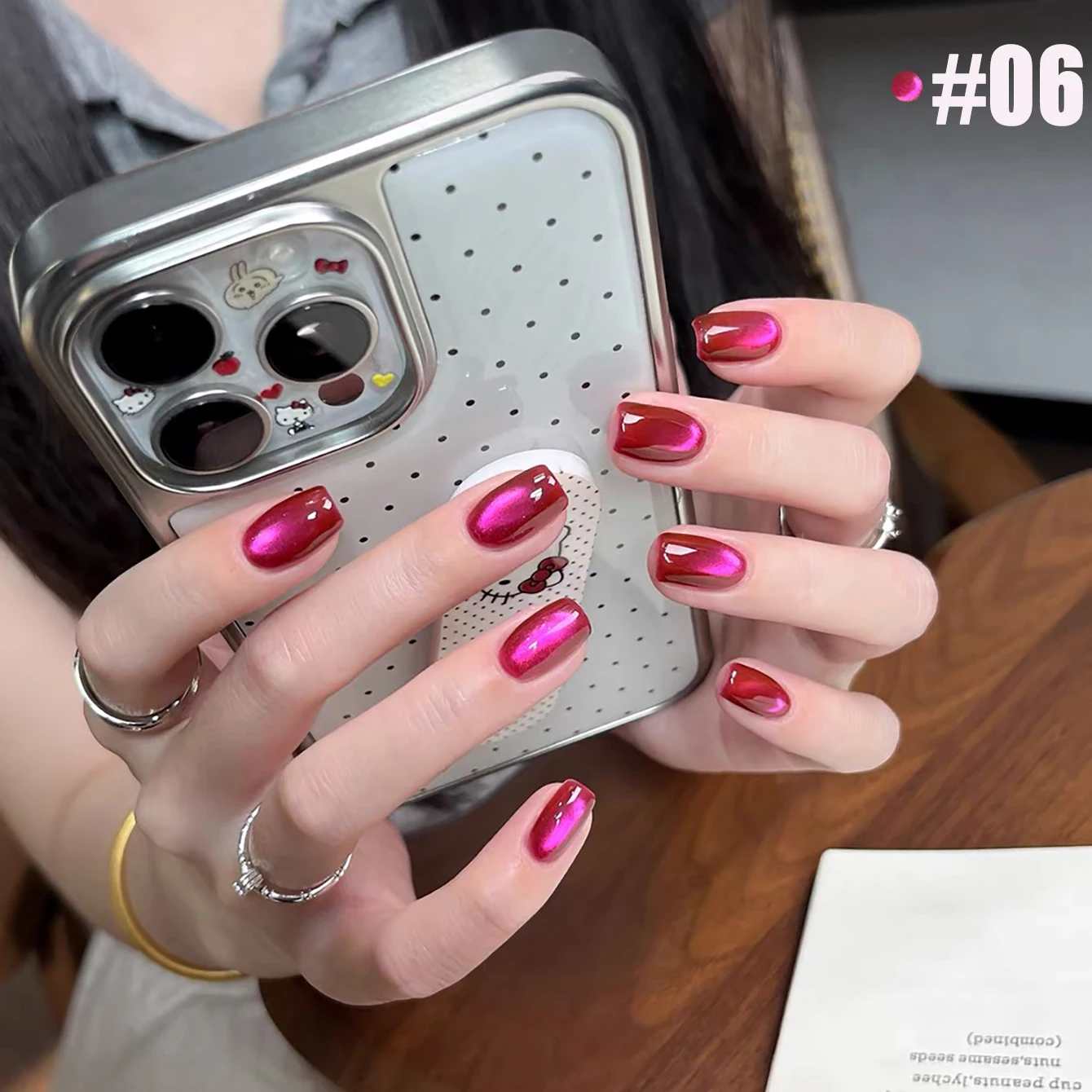 MIANEL 2026 Neuer Sommer Funkelnder Beeren-Diamant-Effekt Katzenauge Gel-Nagellack, Aufhellender Hellrosa Schimmer Katzenauge UV-Gel – Detail 15