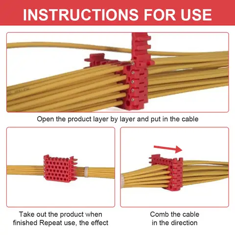 Cable Organizing Tool Network Cable Bundle Wire Comb Cat 5 Cat 6 Network Carding Device for Computer Room Cable Fixer