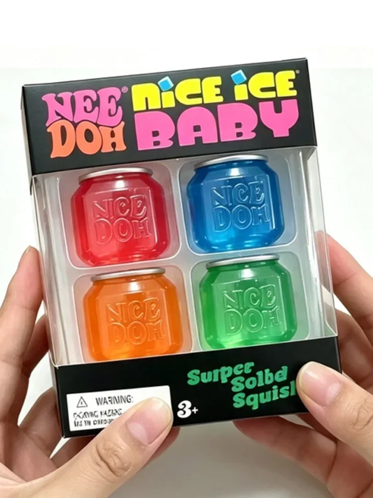 NeeDoh Squishy Spielzeug, schönes, sensorisches Stressabbau-Mini-Set, 4er-Pack, Squishy Fidget Tool Spielzeug, langsam zurückfedernd, perfektes Geschenkset, neu