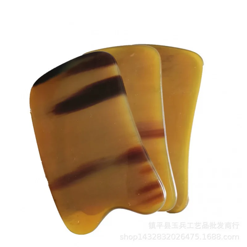 Natural Horn Scrapping Plate Facial Back Universal for Entire Body Health Massage Square Gua Sha Scraping Massage Tool Wholesale