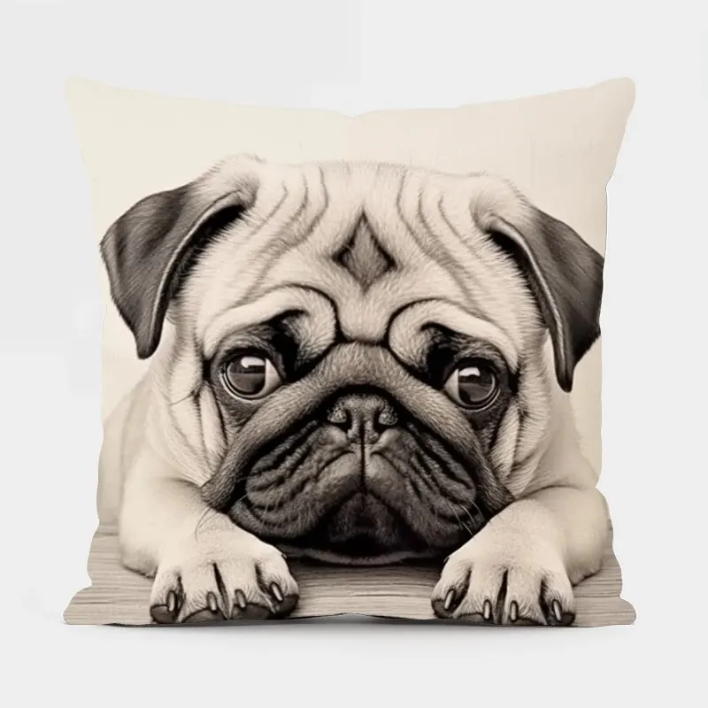 Cute Puppy Throw Pillowcases Throw Pillow Cover for Living Room Bedroom Sofa Car Pillowslip Pillowcase No Pillow Insert