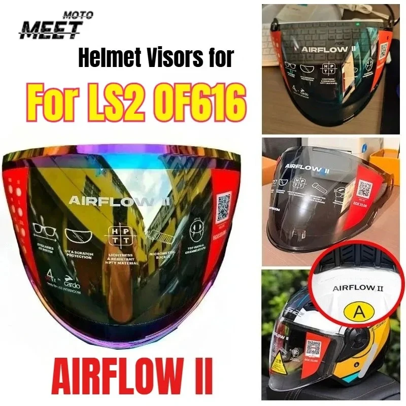 

Hot for LS2 AIRFLOW II Half Helmet Silver Visors,for LS2 OF616 Helmet Lens, Open Face Motobike Helmet Color Lens