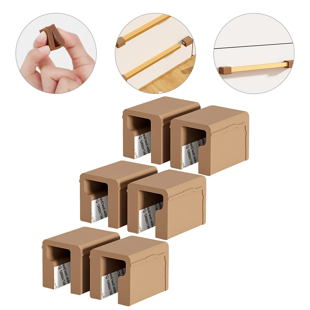 6 Pcs Wardrobe Silicone Anti-collision Corner Baby Proofing Silica Gel Door Handle Protectors