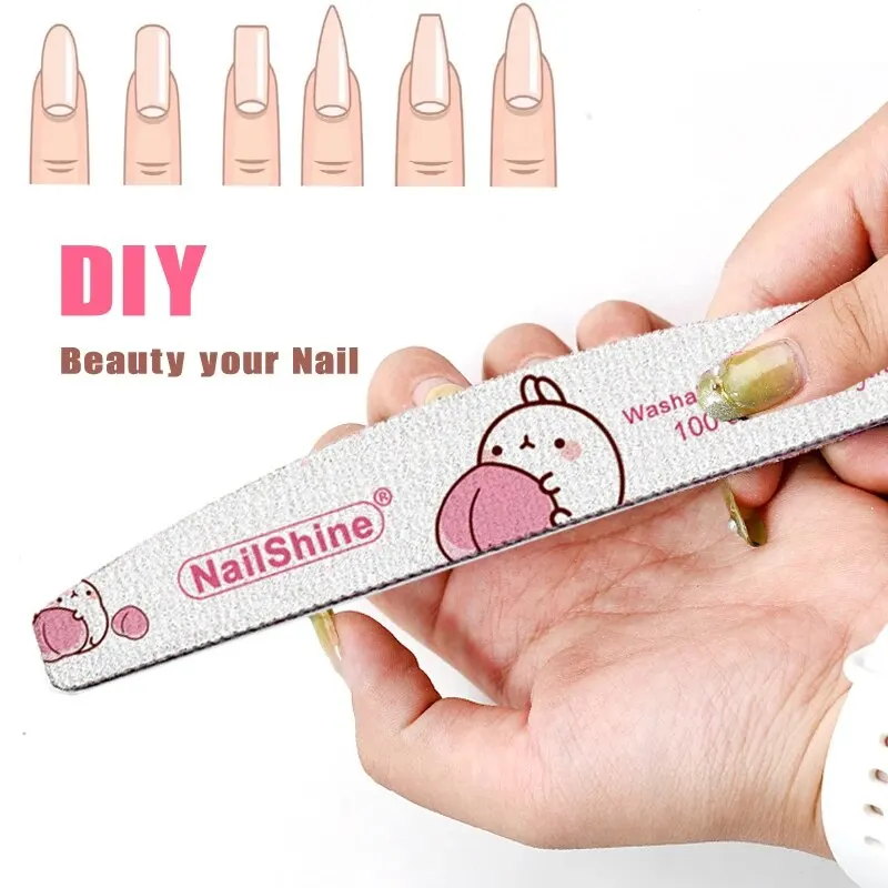 10 Pcs/Lot Professional Nail Files Buffer 100/180 Limas Manicura Block Grey Boat Gel Polishing Acrylic Sanding Nail File Kit image 4