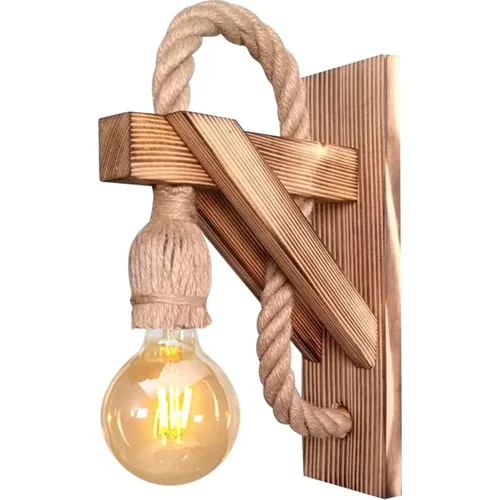 Levant Wood Tumbled Design Applique wall-mounted wood rustic natural rope lighting light indoor environment