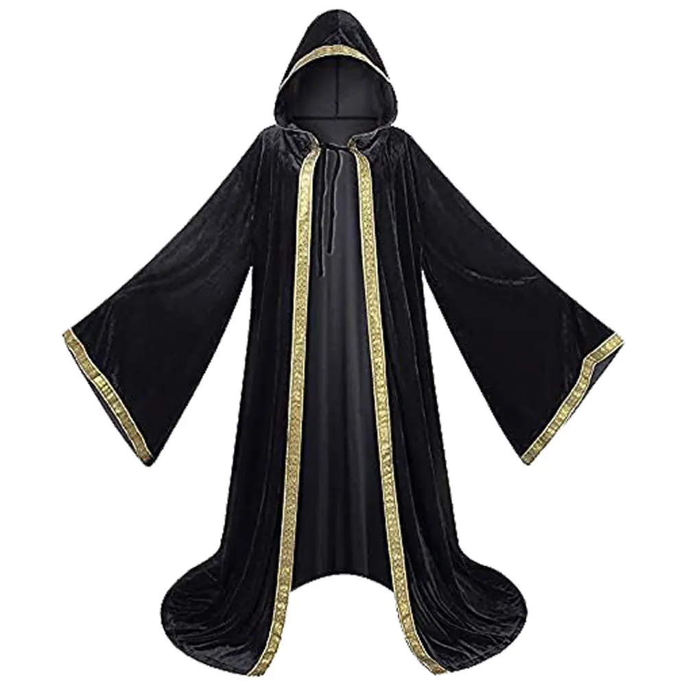 Halloween performance Death Godfather cosplay cloak 4-color printed edge gold velvet cloak