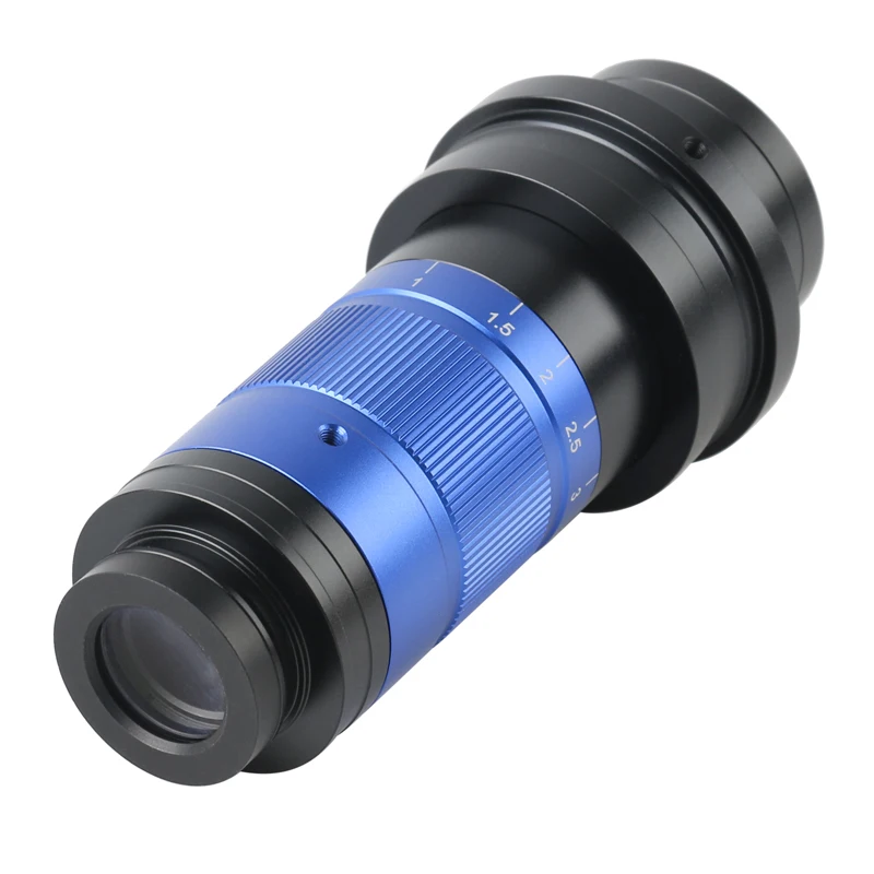 Lente Monocular HD con Zoom ajustable, lente de montaje en C de 0,7x-5,6x, lente continua para cámara de microscopio de Video HDMI, VGA, USB, 300X, 450X, 600X