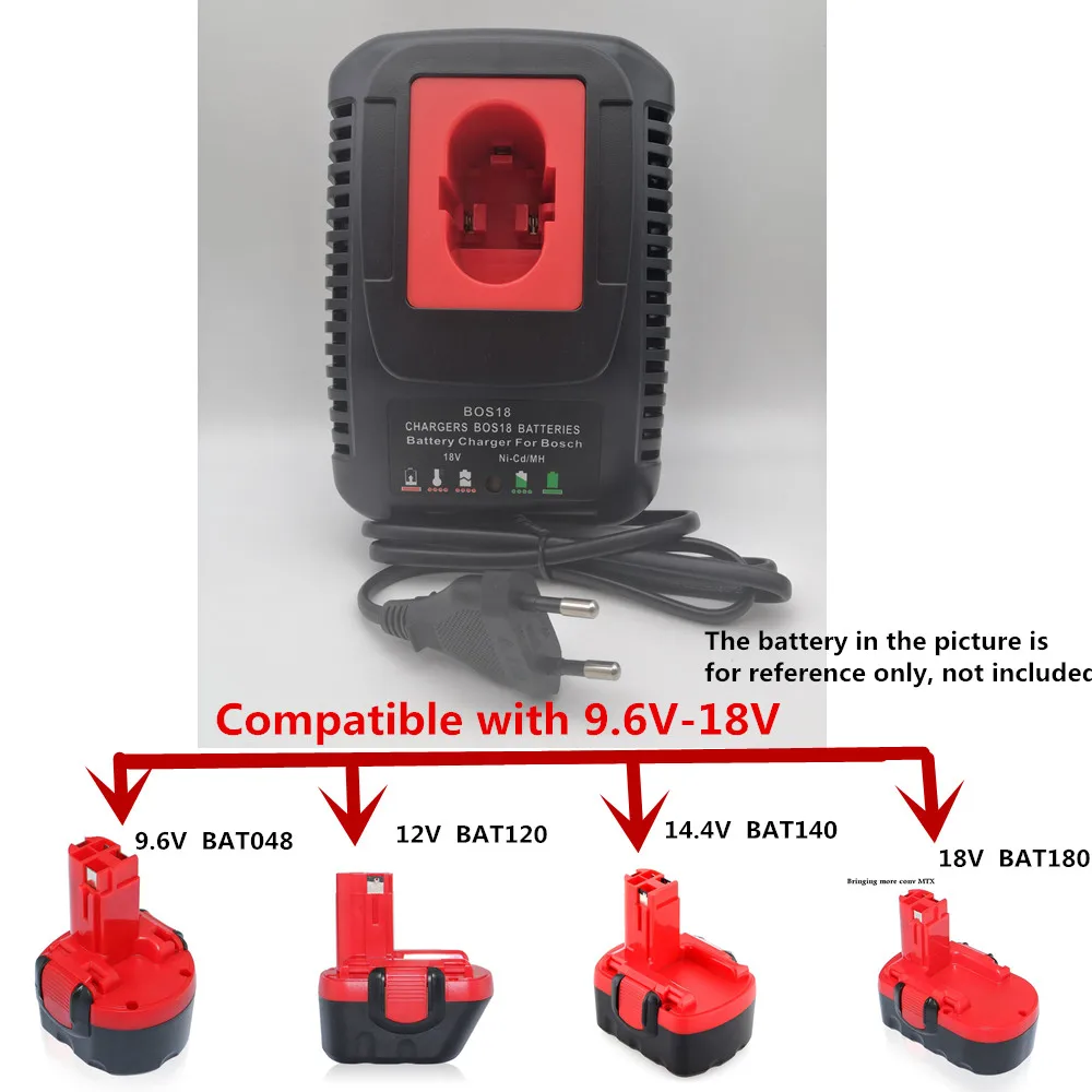 New Ni-CD Ni-MH Battery Charger For Bosch 9.6V 12V 14.4V 18V BAT048 BAT140 BAT120 BAT180 battery Electric Drill Screwdriver 2A