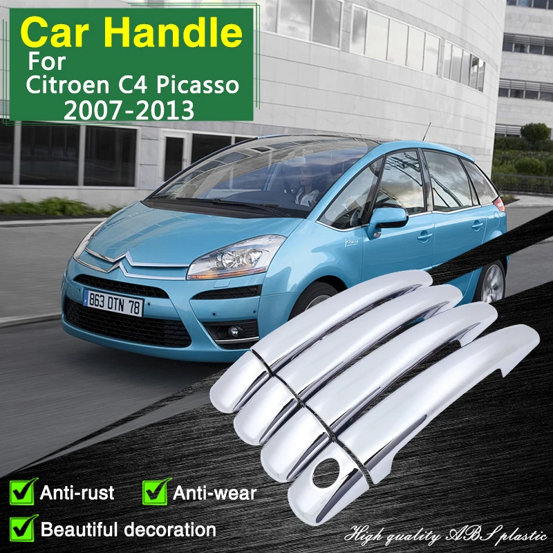 

for Citroen C4 Picasso 2007 2008 2009 2010 2011 2012 2013 Chrome Door Handle Cover Car Accessories Stickers Rustproof Catch Cap