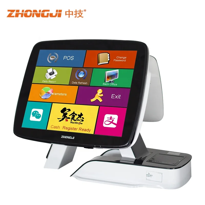 ZHONGJI All in One 15'' Touch Screen Monitor Pos System/ Cash Register machine