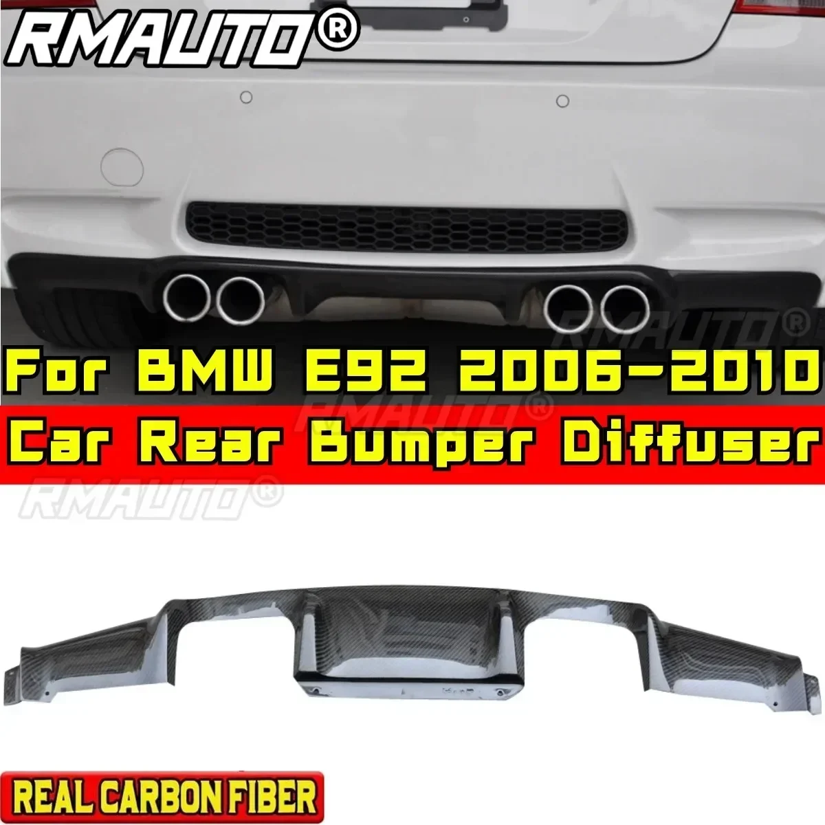 For BMW E92 2006-2010 Body Kit BMW E92 Car Rear Bumper Guard Real Carbon Fiber MP Style Spoiler Diffuser Guard Car Accessories