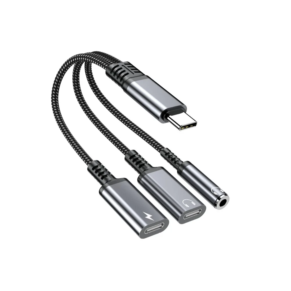 USB C 3-in-1 Headphone and Charging Adapter with 3.5mm AUX Jack for iPhone and S Series Latest Device Compatibility