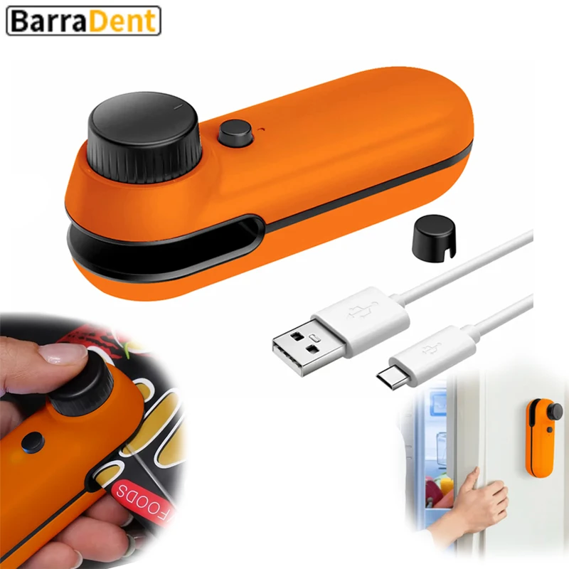 

Термосварщик 2-в-1 для сумок для закусок, перезаряжаемый через USB портативный пластиковый пакет, герметик для еды, мини-сумка для хранения с индикатором