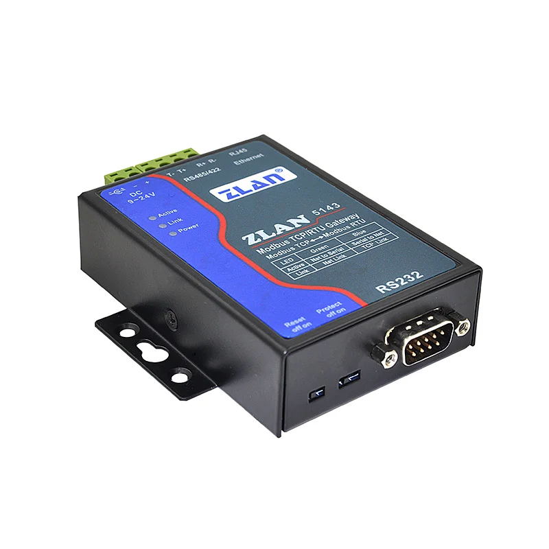 시리얼 서비스 컨버터 이더넷 RJ45 TCP/IP에서 RS232/RS485/422 시리얼 서비스 컨버터 모드버스 RTU ZLAN5143