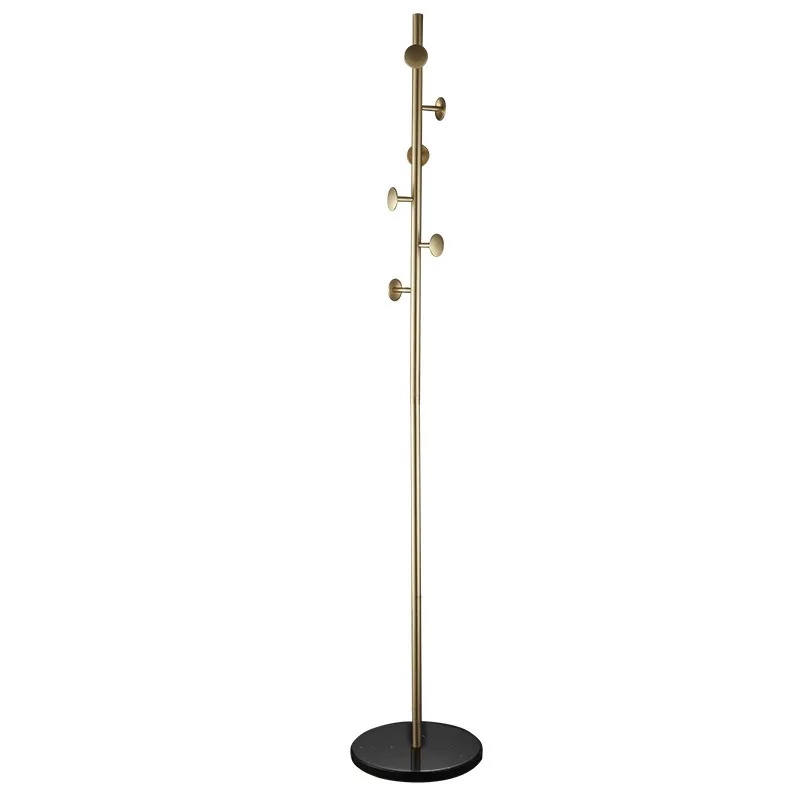 

Brass floor coat rack bedroom simple bath towel rack Nordic marble entrance coat hook hanger modern hanger