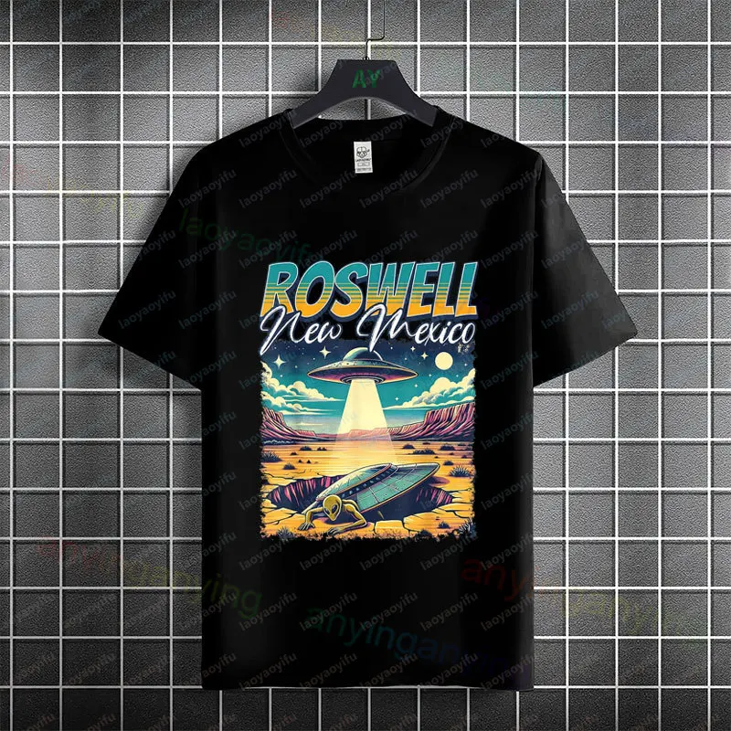 Funny Vintage UFO Crash Graphic T-Shirt with 