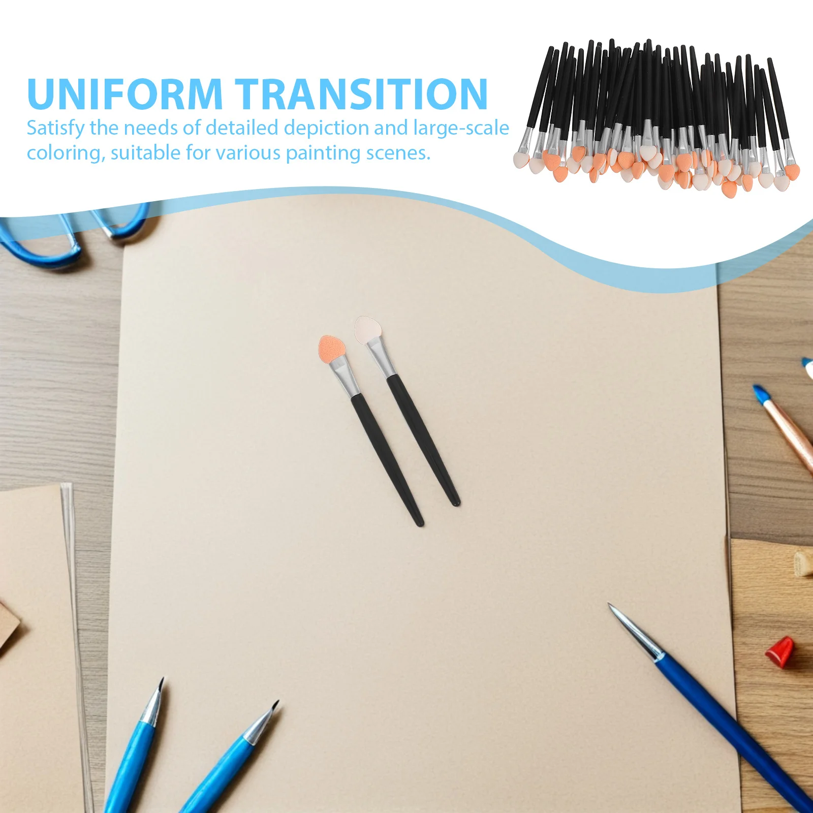 50Pcs Sponge Tip Paint Brushes Mini Ink Blending Applicators for Crafting DIY Scrapbook Painting Paint Brushes for Children