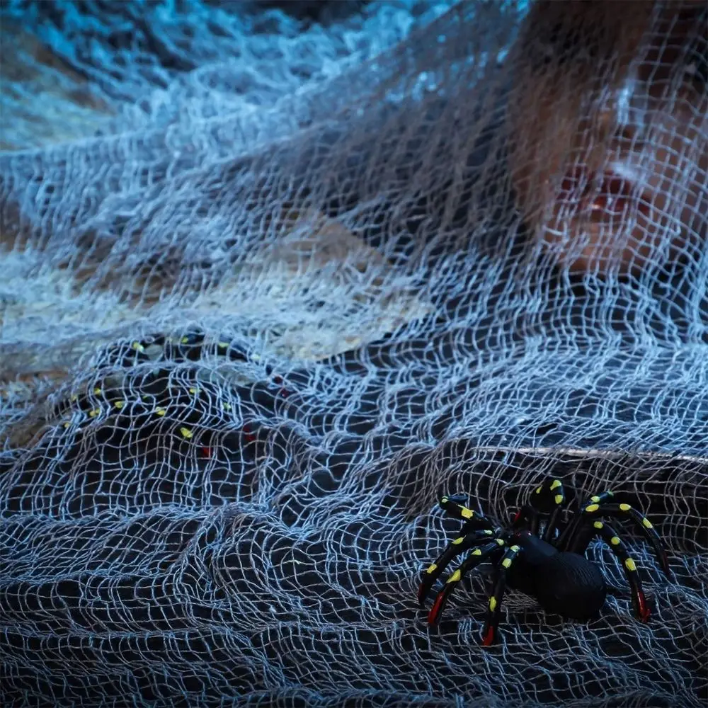 Netting Spider Web Black Halloween Gauze White Horror Tattered Cloths Giant Spooky Mesh Gauze Haunted House