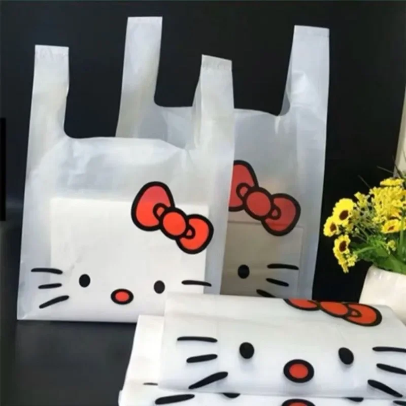 Sanrio cute cartoon wzór HelloKitty codzienne potrzeby gospodarstwa domowego kreatywny wysokiej jakości przenośny plastikowy worek na śmieci torba