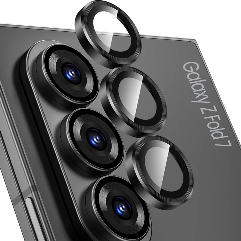 Metal Individual Ring Camera Lens Protector for Samsung Galaxy Z Fold 7 6 5 4 ZFold Fold7 Fold6 Tempered Glass Film Full Cover