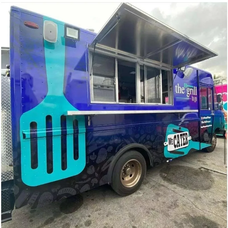 Camion de restauration mobile entièrement en aluminium à vendre, idéal pour l'extension de votre entreprise de restauration rapide et de hot-dogs