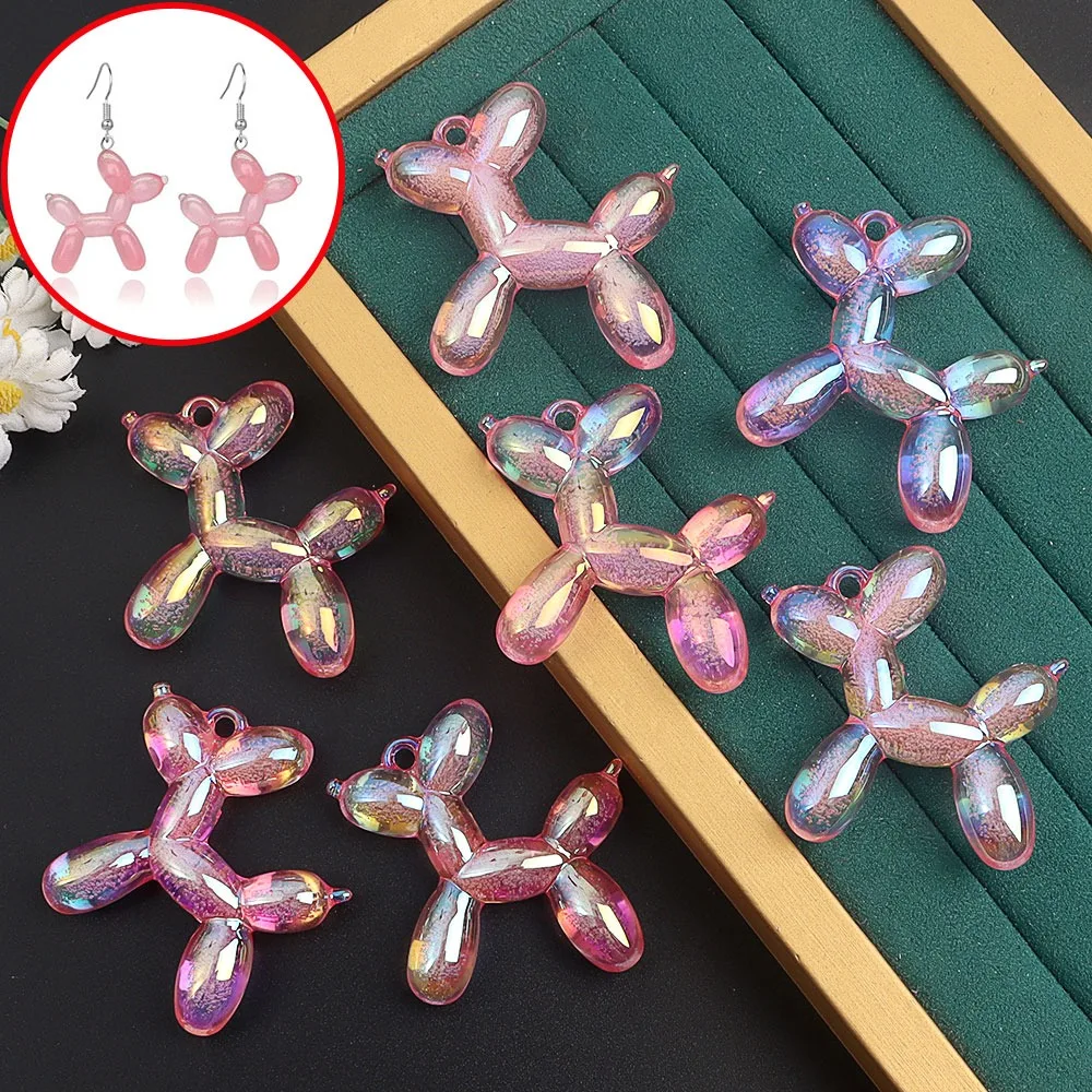 1/4/8 Uds. Colgante de perro con globo colorido, llavero DIY, cadena para teléfono, Día de San Valentín, Día de Acción de Gracias, Día de la madre, accesorios de regalo de Navidad