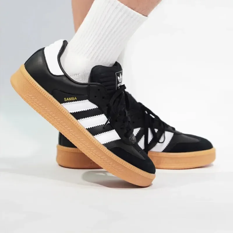 Adidas Samba Low Top Classic Retro Board Shoes Мужская и женская повседневная обувь Легкая нескользящая черная обувь