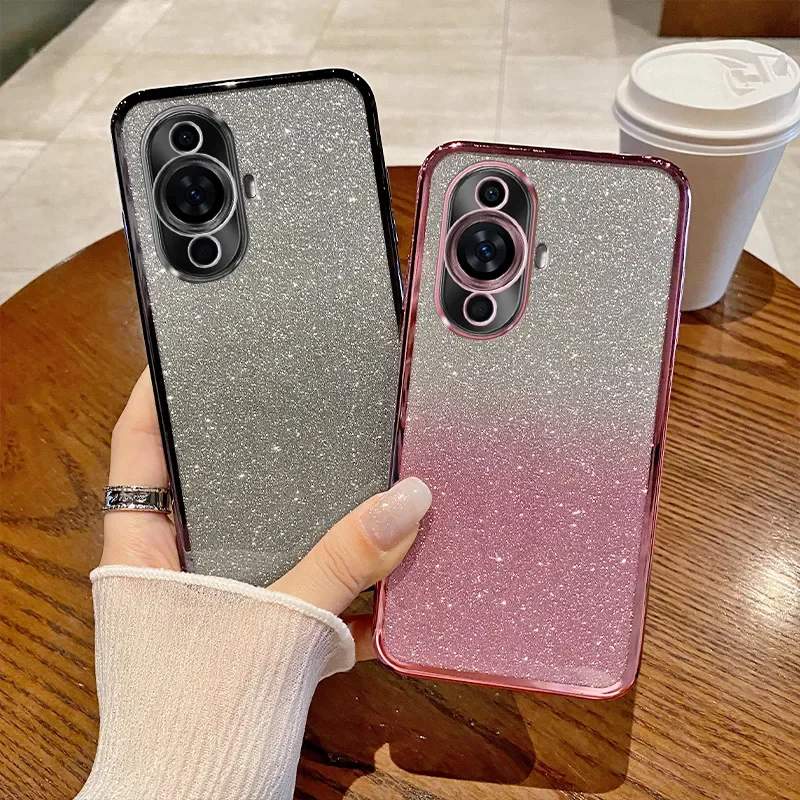 For Huawei nova 12s Case Huawei nova 11 Phone Case nova 11 Pro Luxury Electroplated Glitter Soft Bumper Clear NOVA12S Back Cover