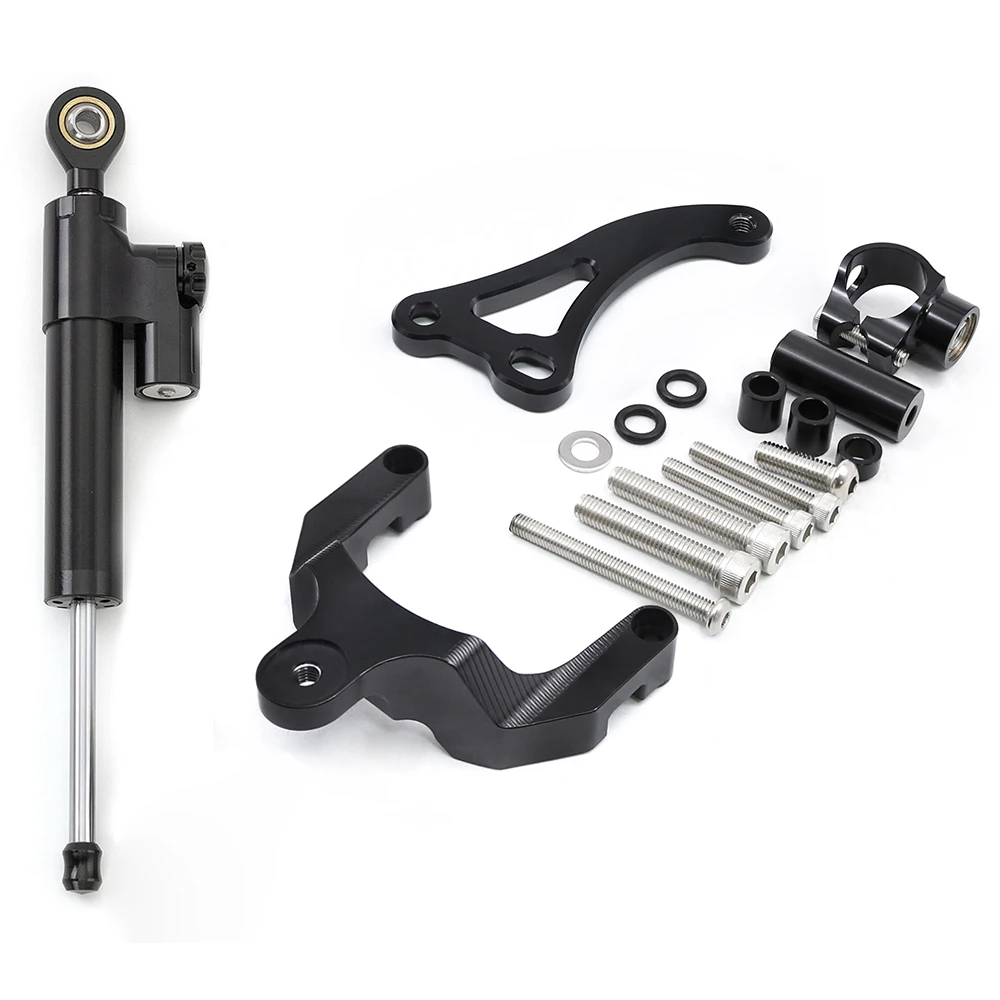 

For Suzuki GSXS750 2017-2023 Carbon Motorcycle Steering Damper CNC Aluminum Stabilizer Bracket Mounting Support Kit Holder