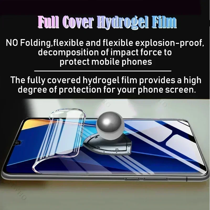 4-1psc Front Safety Hydrogel Film for Xiaomi Poco C65 C 65 Screen Protector Protective Clear Transparent Film Not Tempered Glass