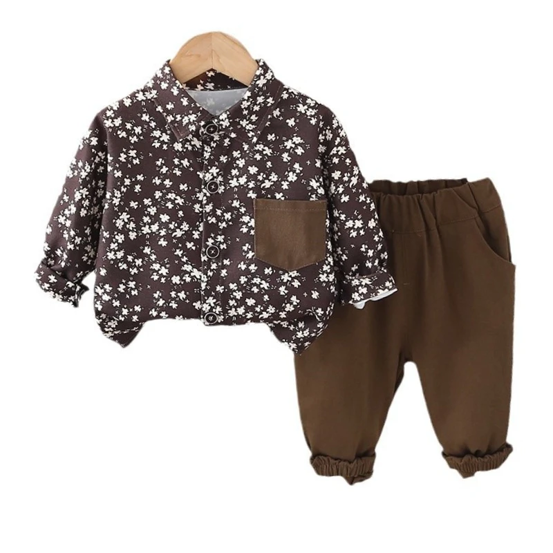

New Spring Autumn Baby Clothes Suit Children Boys Long Sleeved Shirt Pants 2Pcs/Sets Kids Clothing Infant Casual Printed Costume