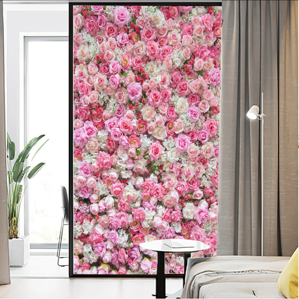 

Window Film Privacy Flower Frosted Glass Sticker Heat Insulation and Sunscreen Static Cling sticker for Home