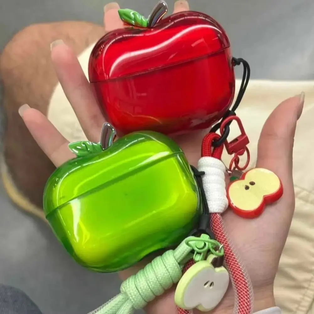 Funda para auriculares con revestimiento de TPU, carcasa antideslizante transparente 3D, a prueba de caídas de frutas para AirPods 3/4 / Airpods Pro 2/1