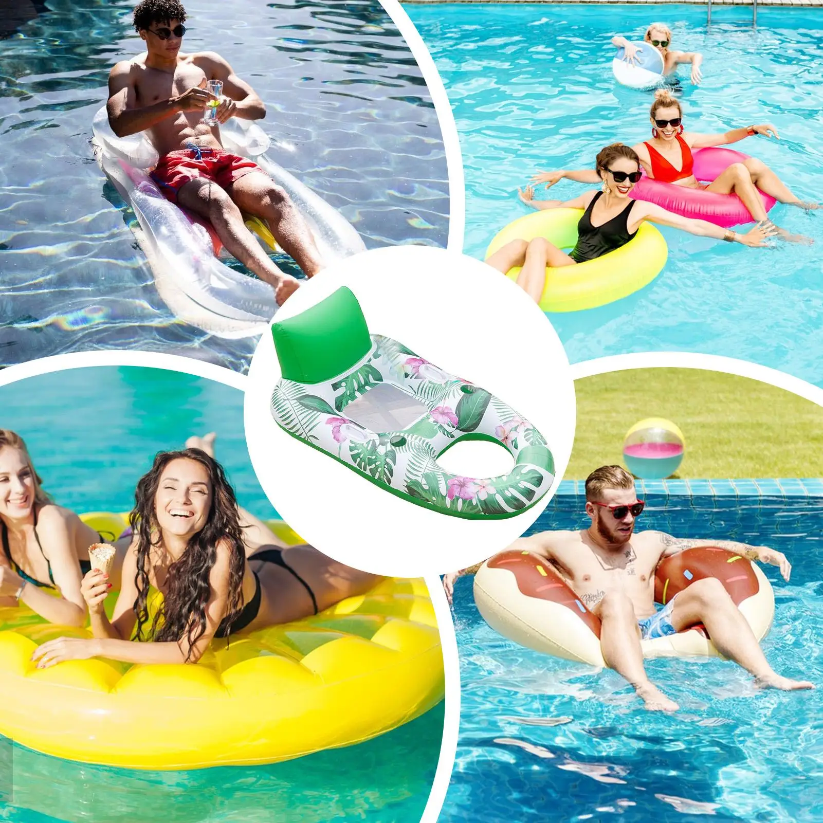 Pool Inflatables For Adults Inflatable Tanning Hammock For Pool Multi-Purpose Water Floating Bed For Amusement Park Traveling