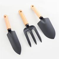 WCS-3PCS Garden Trowel Set For Gardening & Camping With Wooden Handle Hand Trowel For Weeding Essential Tool For Beginners