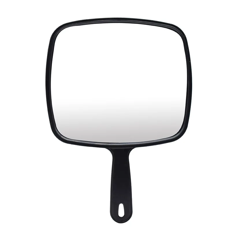 Miroir de coiffeur professionnel avec poignée, miroir à main pratique pour salon de coiffure à domicile, noir