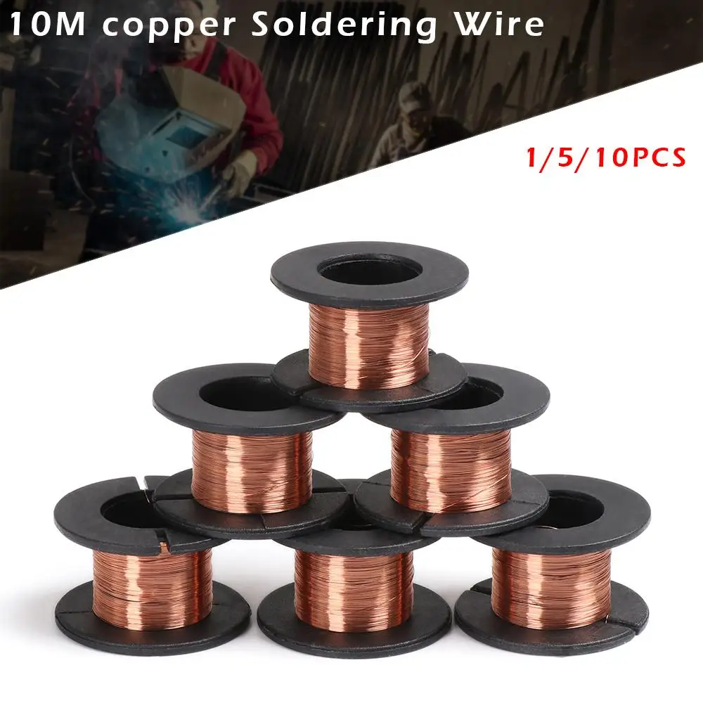 1/5/10 buah Diameter 1mm DIY isolasi telepon kabel koil berenamel kabel las garis tembaga kawat solder alat perbaikan