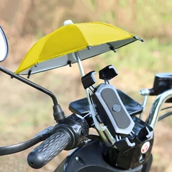 1PC Motorcycle Phone Holder Mini Sunshade Umbrella Anti-UV Rain-proof Polyester Mobile Automatic Umbrella Bicycle Decoration